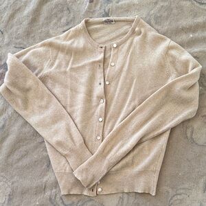 Women's Beige Cardigan Sweater